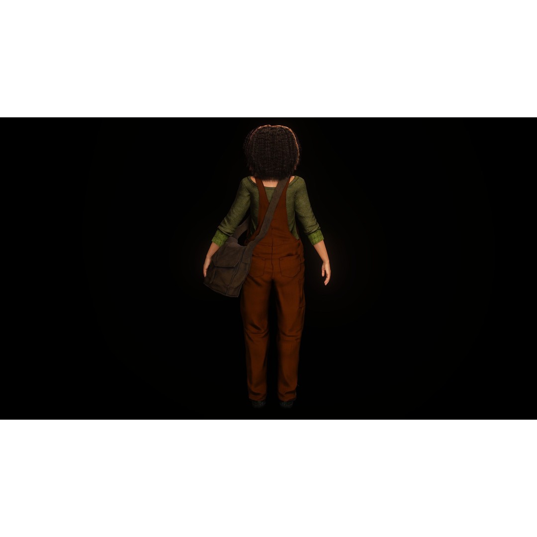 Realistic African Teenage Girl 3D Model – Low Poly Game-Ready Asset, FBX - View 17