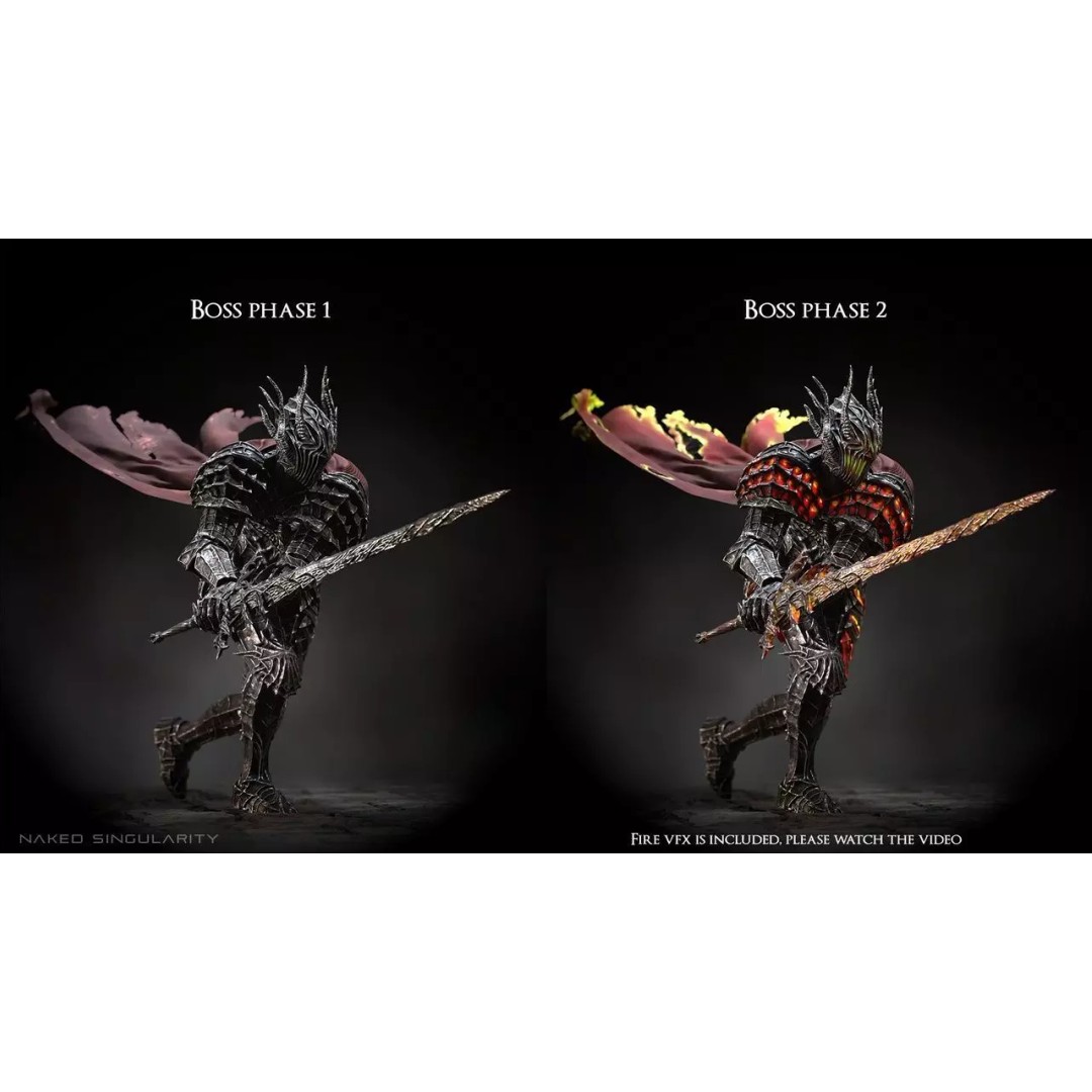 Dark Fantasy Dragon Knight 3D Model – Low Poly Game Asset, Rigged, FBX - View 19