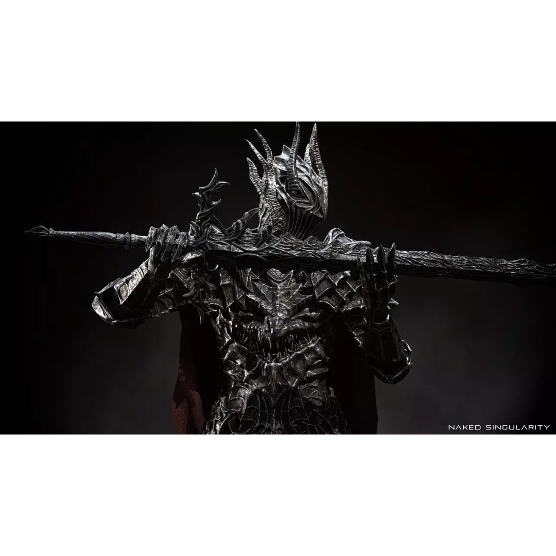 Dark Fantasy Dragon Knight 3D Model – Low Poly Game Asset, Rigged, FBX - View 7