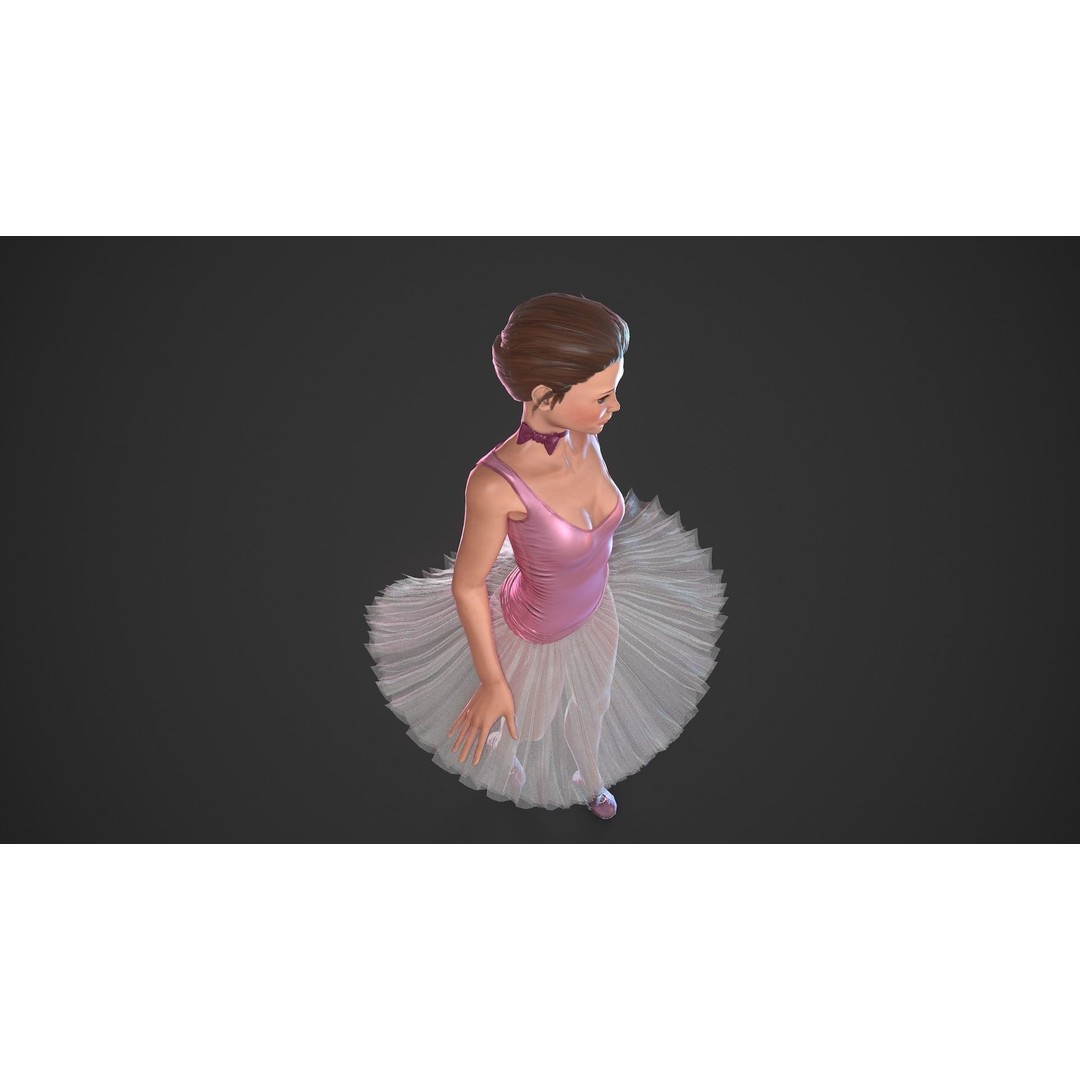 Rigged Ballerina 3D Model – Low Poly Game Ready Character, FBX - View 13