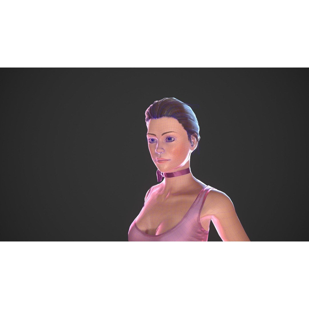 Rigged Ballerina 3D Model – Low Poly Game Ready Character, FBX - View 17