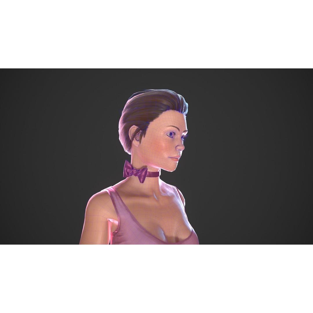 Rigged Ballerina 3D Model – Low Poly Game Ready Character, FBX - View 18