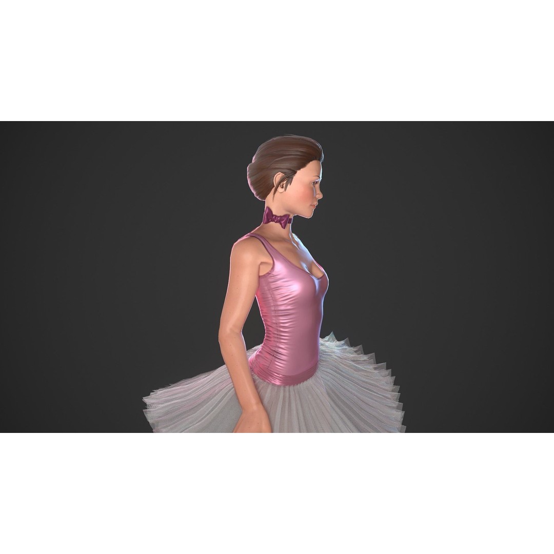 Rigged Ballerina 3D Model – Low Poly Game Ready Character, FBX - View 20