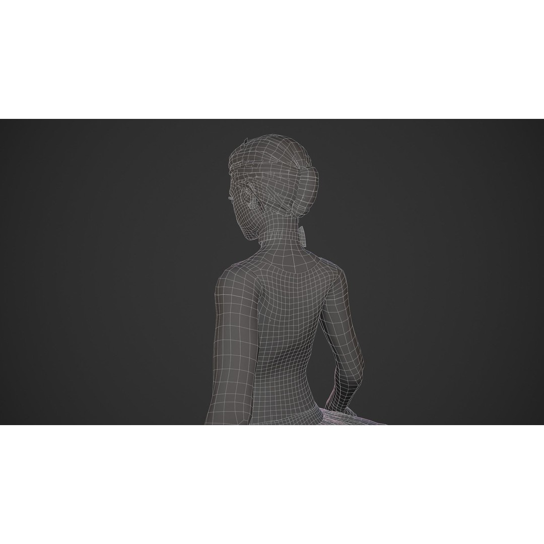 Rigged Ballerina 3D Model – Low Poly Game Ready Character, FBX - View 24