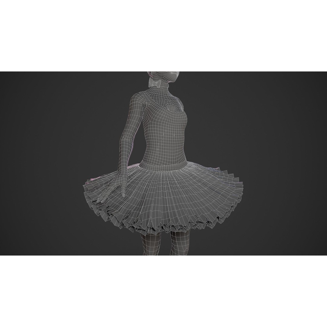 Rigged Ballerina 3D Model – Low Poly Game Ready Character, FBX - View 26