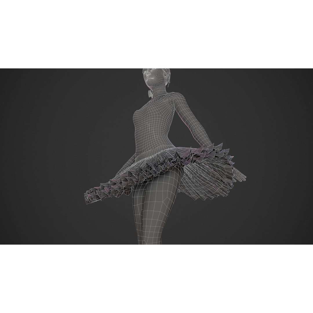 Rigged Ballerina 3D Model – Low Poly Game Ready Character, FBX - View 27