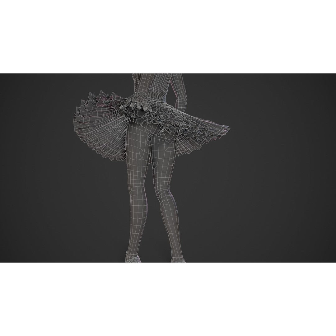 Rigged Ballerina 3D Model – Low Poly Game Ready Character, FBX - View 28