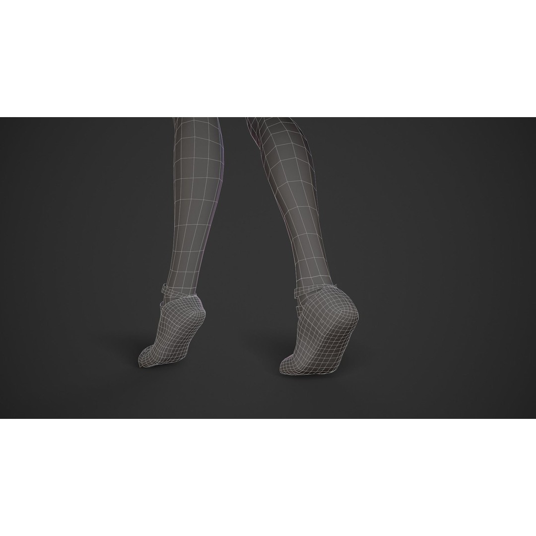Rigged Ballerina 3D Model – Low Poly Game Ready Character, FBX - View 29