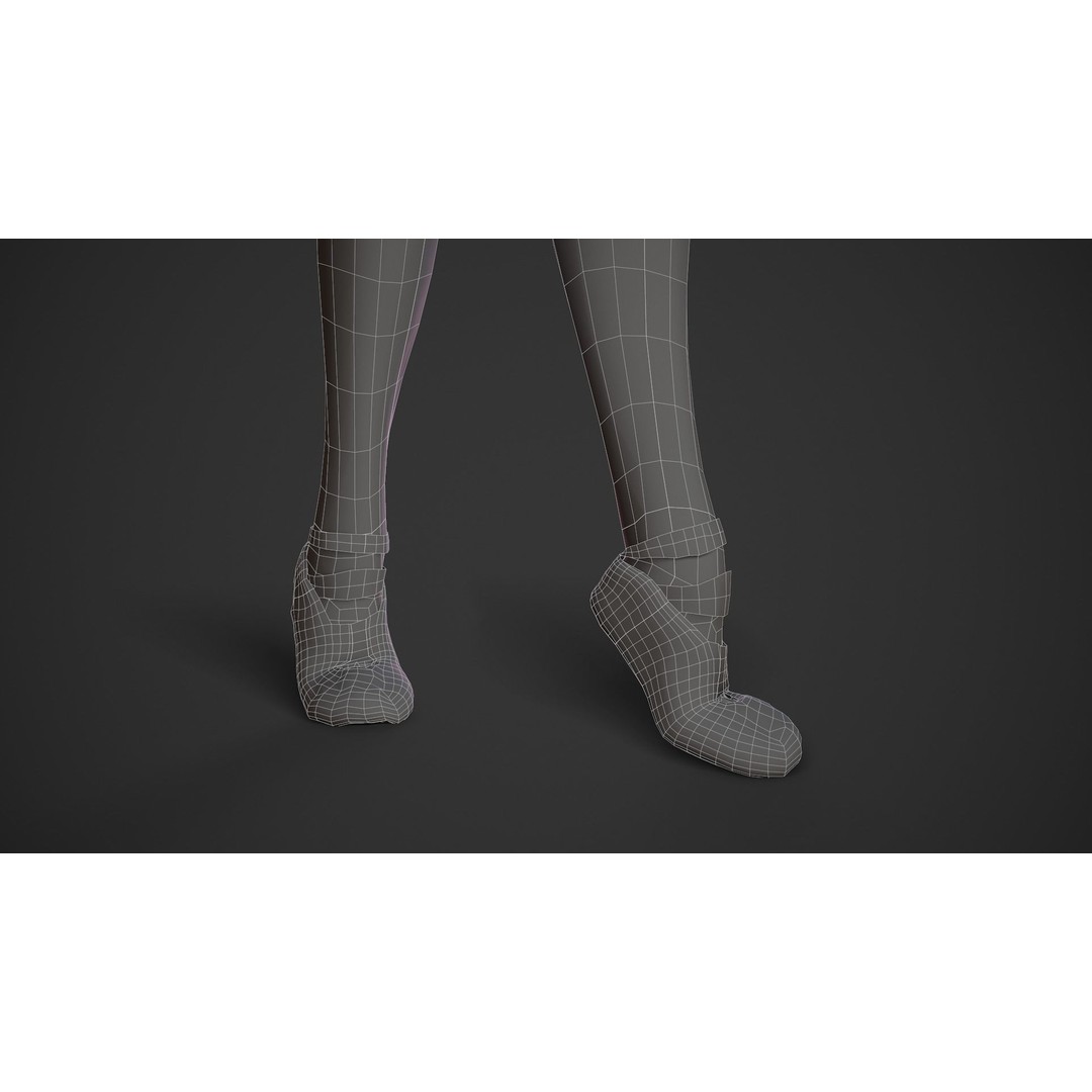 Rigged Ballerina 3D Model – Low Poly Game Ready Character, FBX - View 30