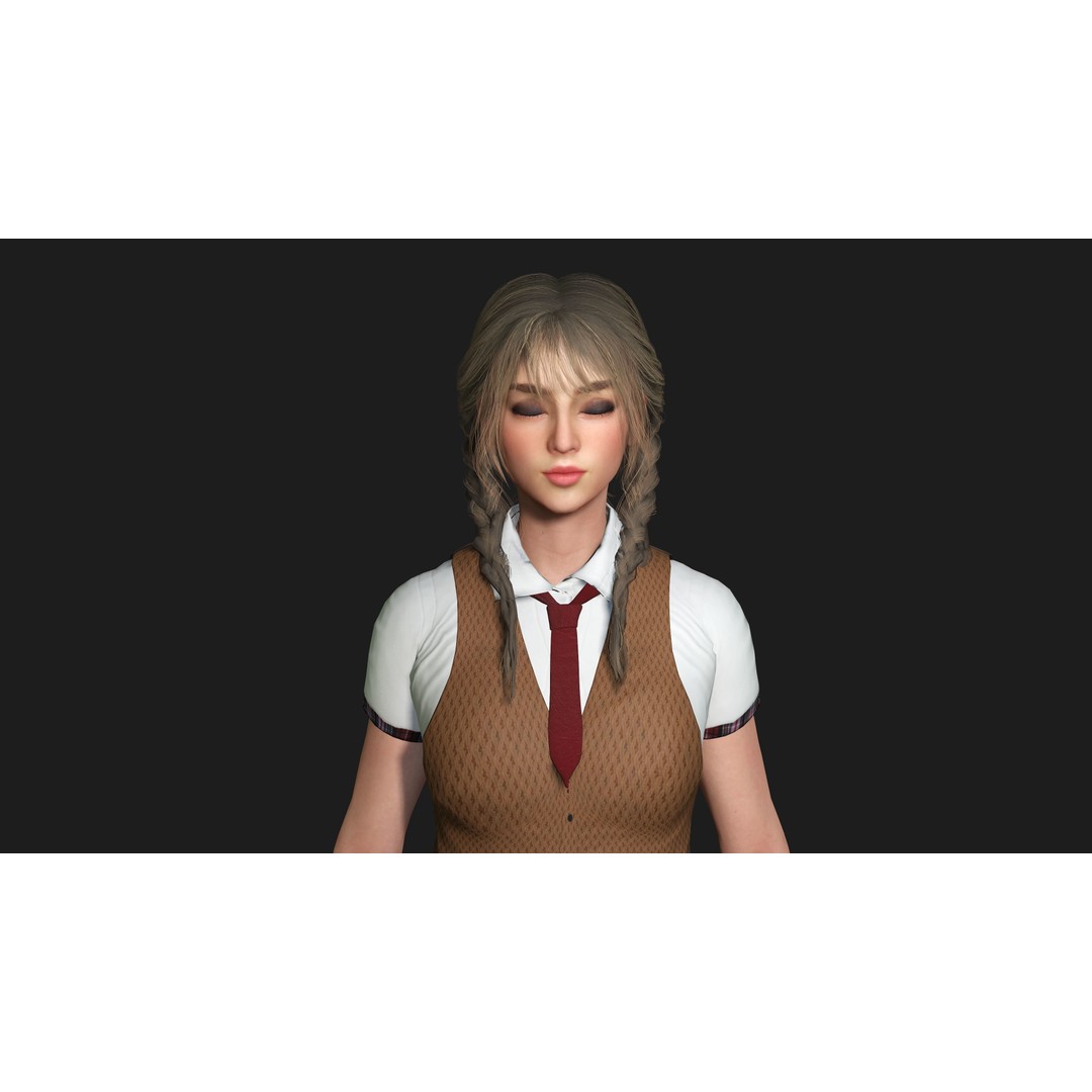 Madison 02 3D Model – Realistic Young Girl Character, Game Ready, FBX - View 11