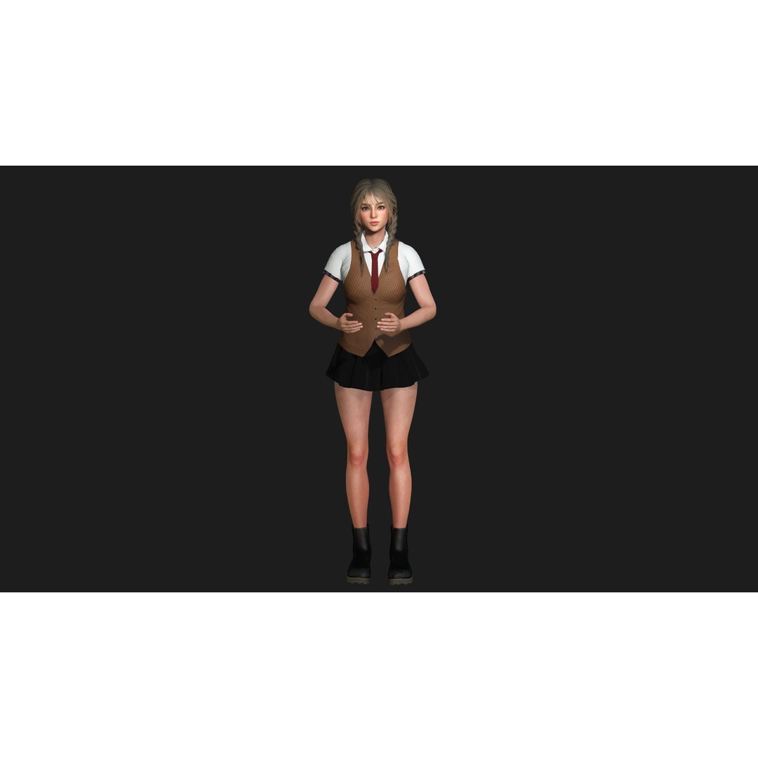 Madison 02 3D Model – Realistic Young Girl Character, Game Ready, FBX - View 14