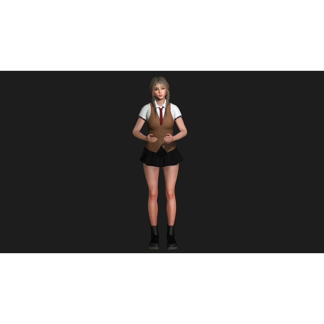 Madison 02 3D Model – Realistic Young Girl Character, Game Ready, FBX - View 16