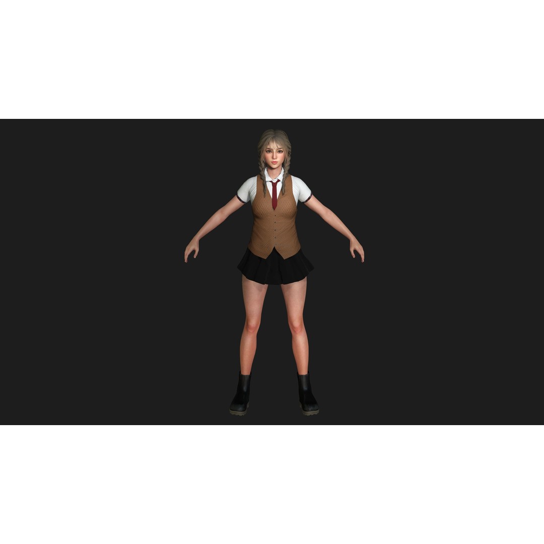 Madison 02 3D Model – Realistic Young Girl Character, Game Ready, FBX - View 18