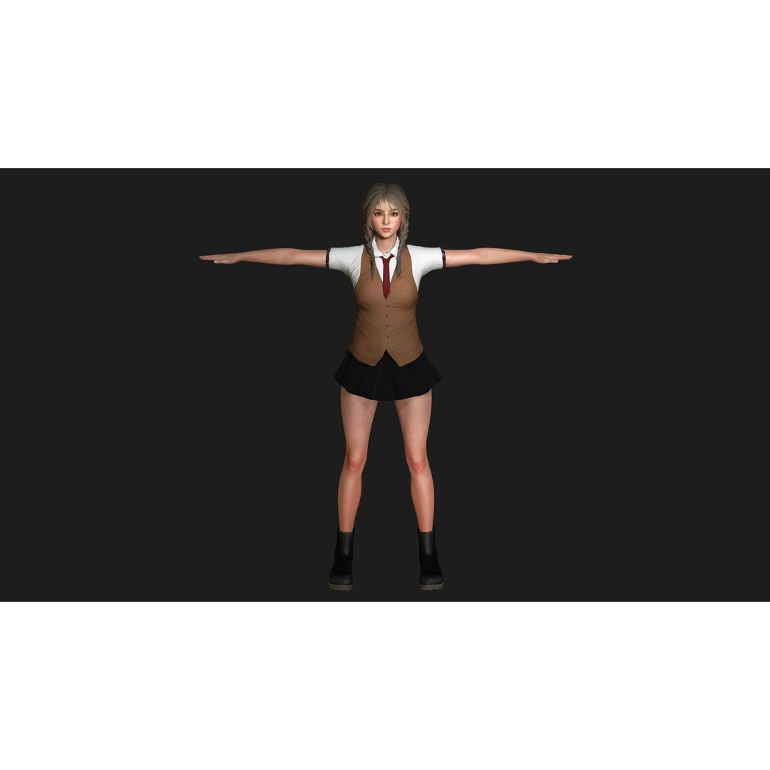 Madison 02 3D Model – Realistic Young Girl Character, Game Ready, FBX - View 19