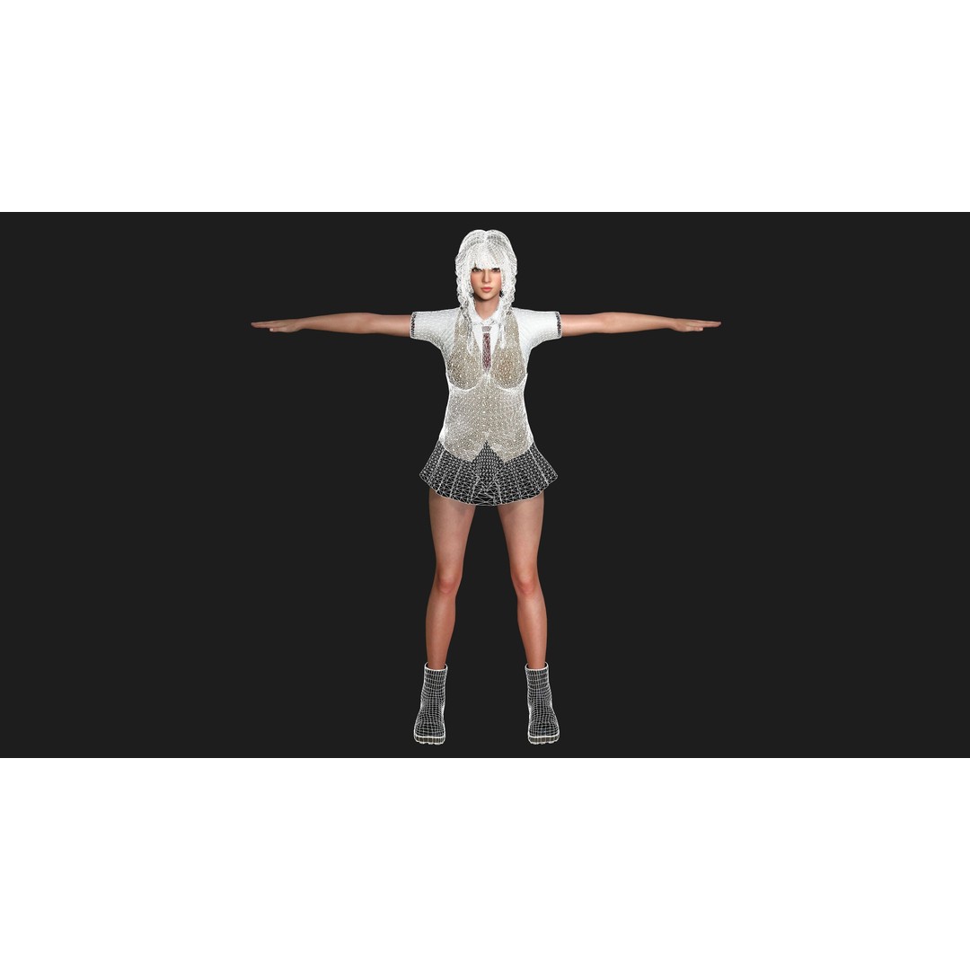 Madison 02 3D Model – Realistic Young Girl Character, Game Ready, FBX - View 20