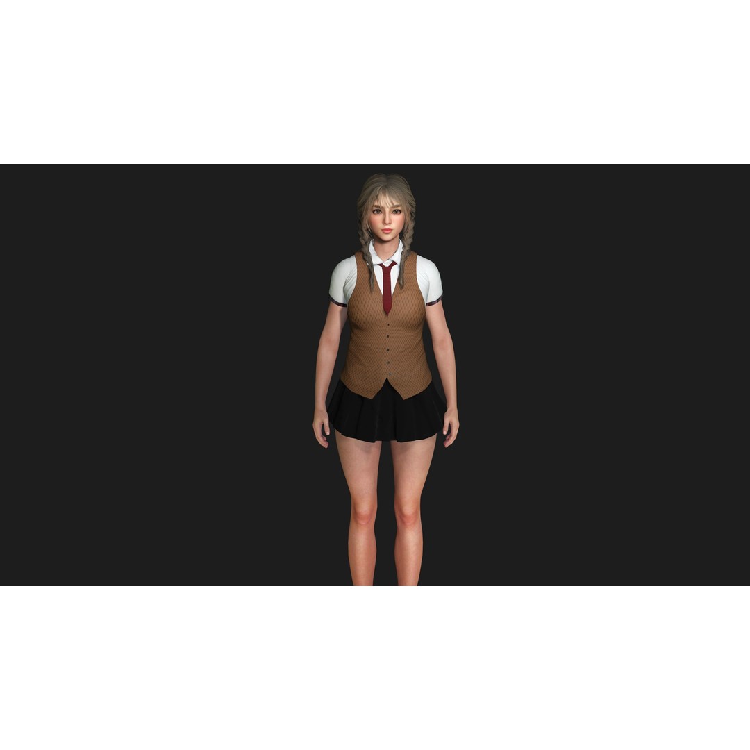 Madison 02 3D Model – Realistic Young Girl Character, Game Ready, FBX - View 4