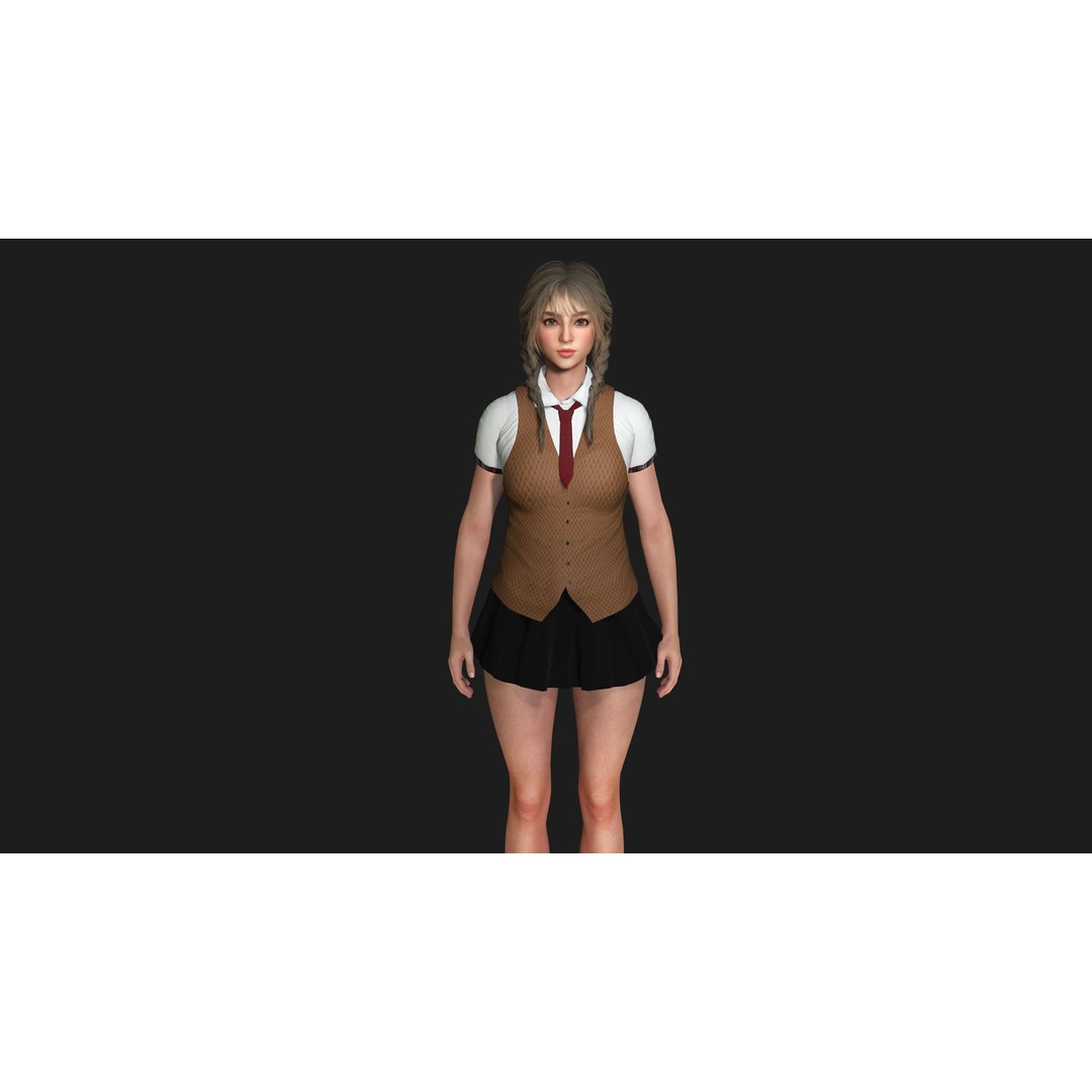 Madison 02 3D Model – Realistic Young Girl Character, Game Ready, FBX - View 5
