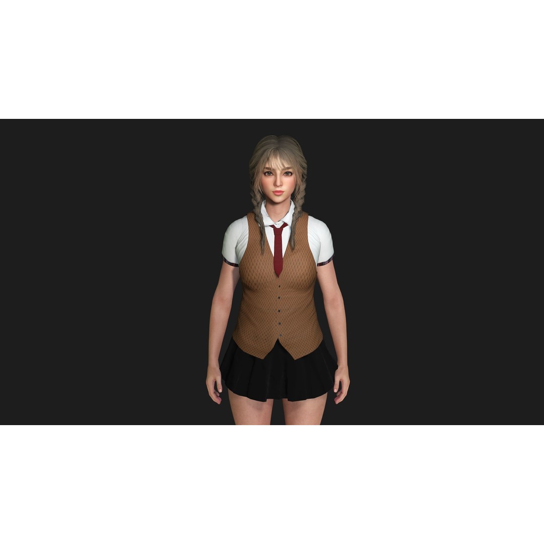 Madison 02 3D Model – Realistic Young Girl Character, Game Ready, FBX - View 6