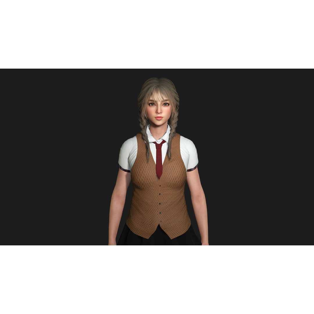 Madison 02 3D Model – Realistic Young Girl Character, Game Ready, FBX - View 7