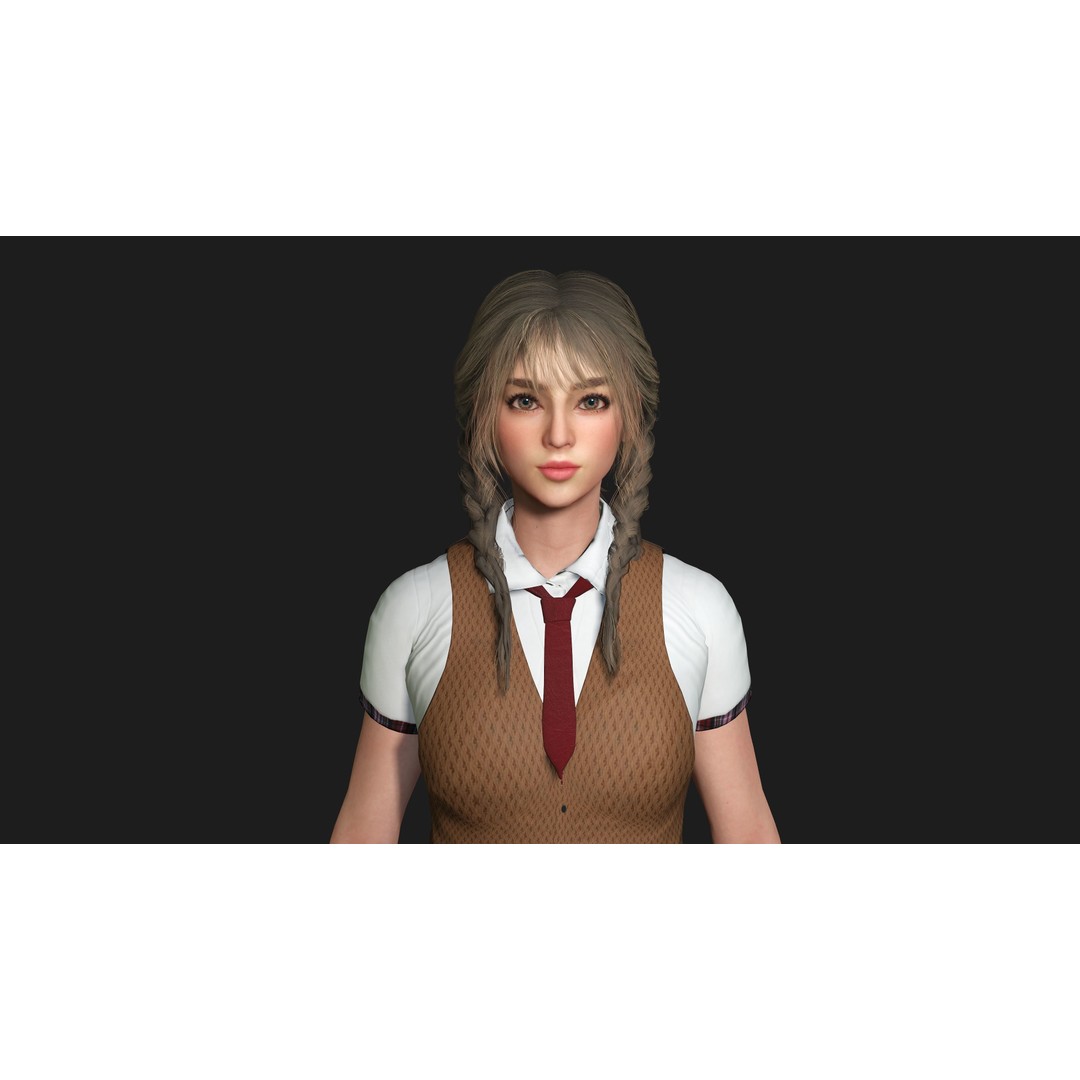 Madison 02 3D Model – Realistic Young Girl Character, Game Ready, FBX - View 8