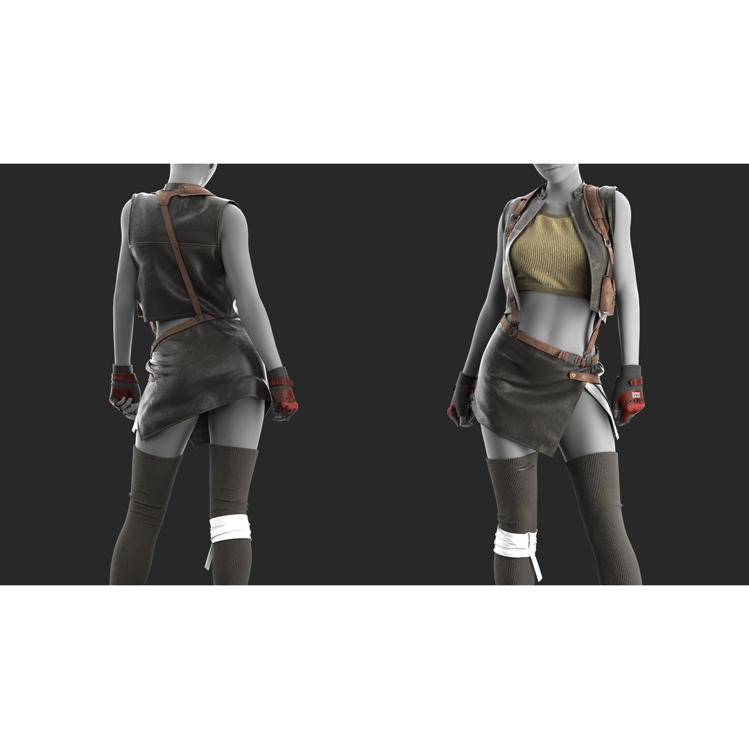 10 Outfits 3D Model – Marvelous Designer Clothing Pack, OBJ & ZPRJ - View 4