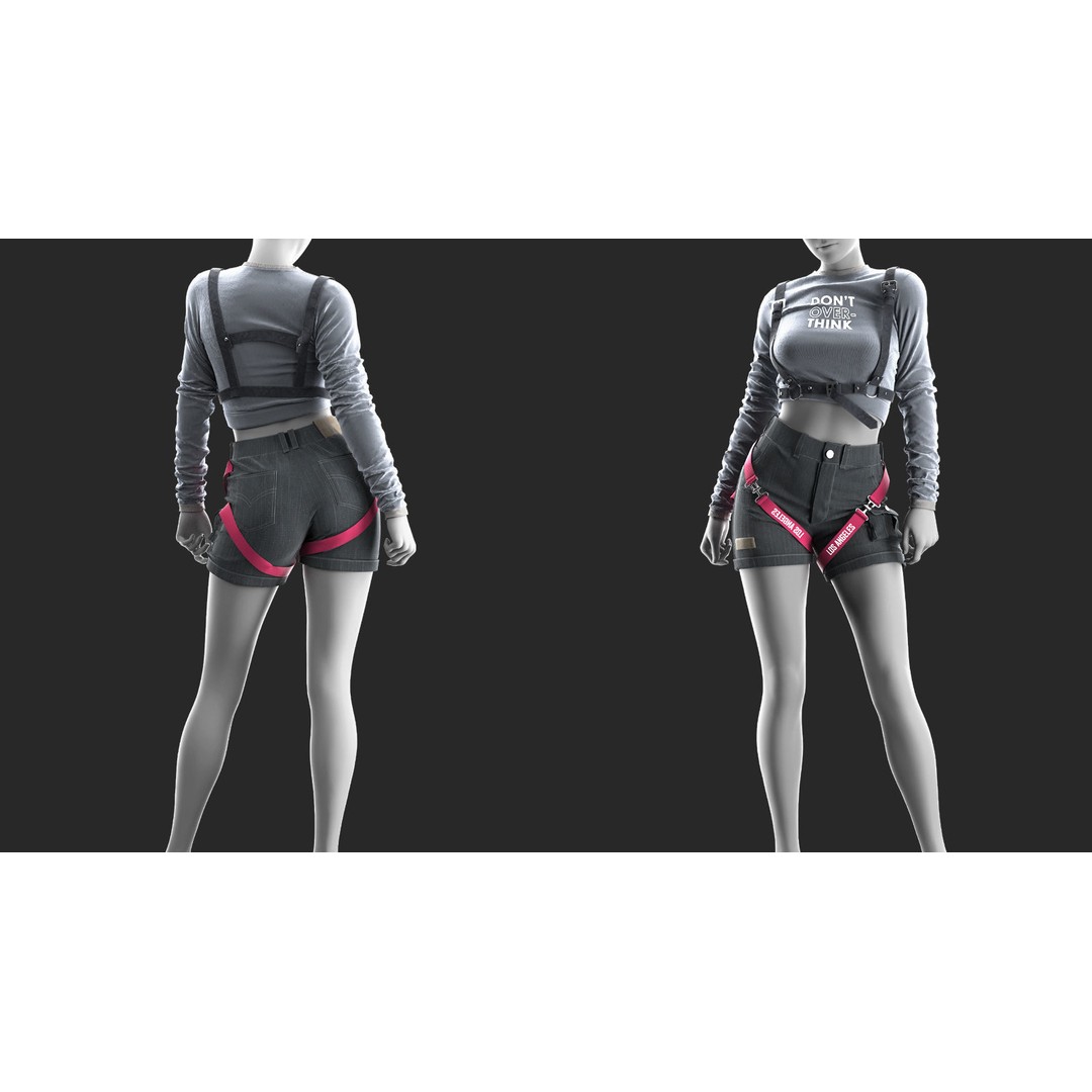 10 Outfits 3D Model – Marvelous Designer Clothing Pack, OBJ & ZPRJ - View 9