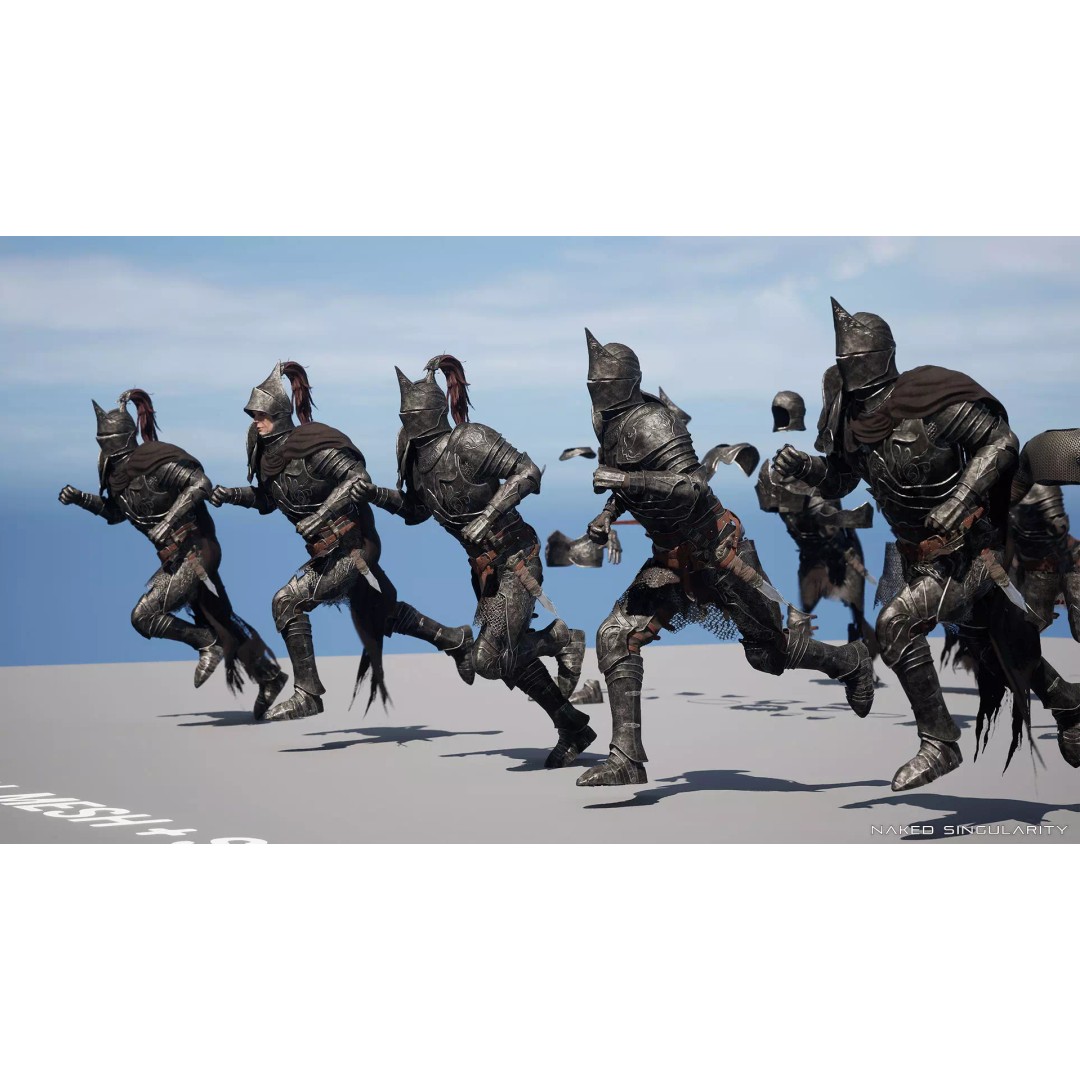 Dark Crusader Knight 3D Model – Low Poly Game-Ready Character, FBX - View 22