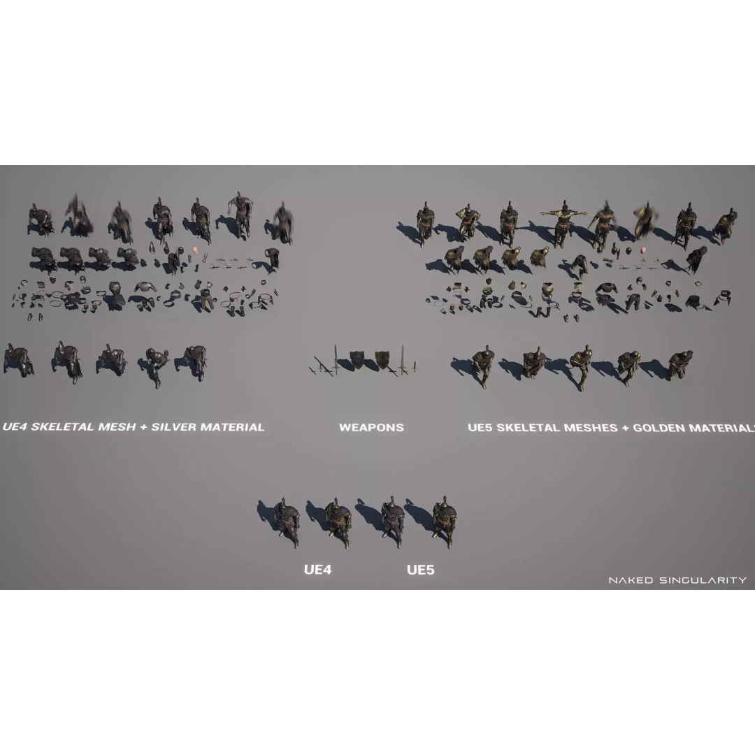 Dark Crusader Knight 3D Model – Low Poly Game-Ready Character, FBX - View 9