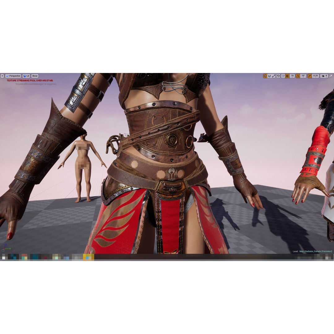 Gladiator Female 3D Model – Low Poly Rigged Character for Games - View 15