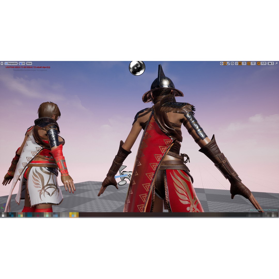 Gladiator Female 3D Model – Low Poly Rigged Character for Games - View 21