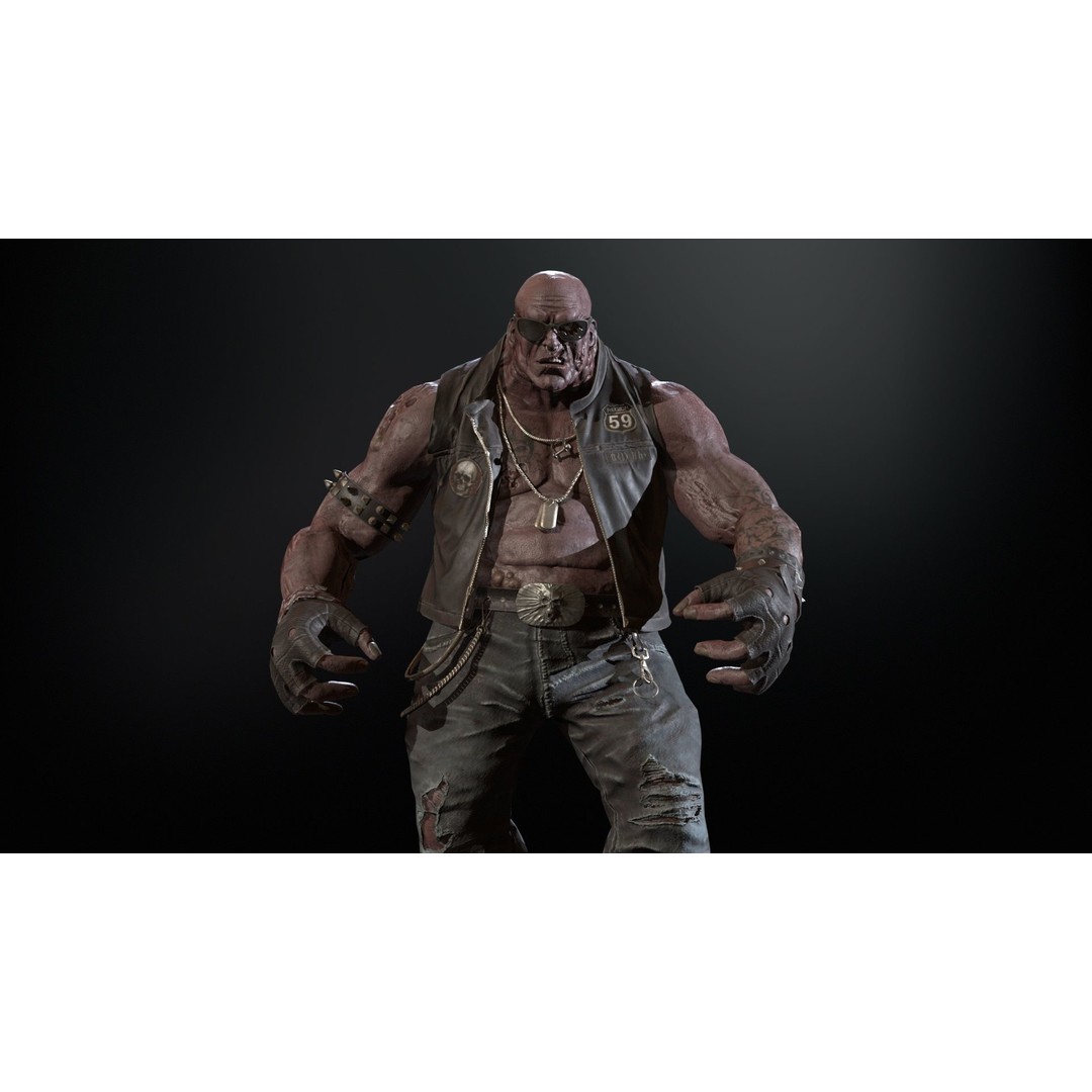 Zombie Biker 3D Model – Low Poly Character with Rigging and Animations - View 20