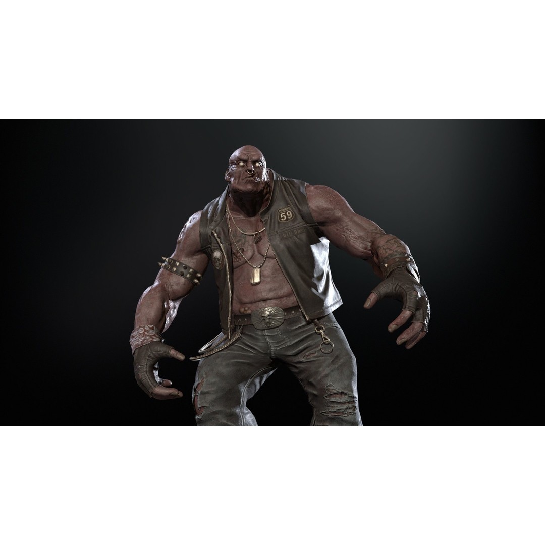 Zombie Biker 3D Model – Low Poly Character with Rigging and Animations - View 21