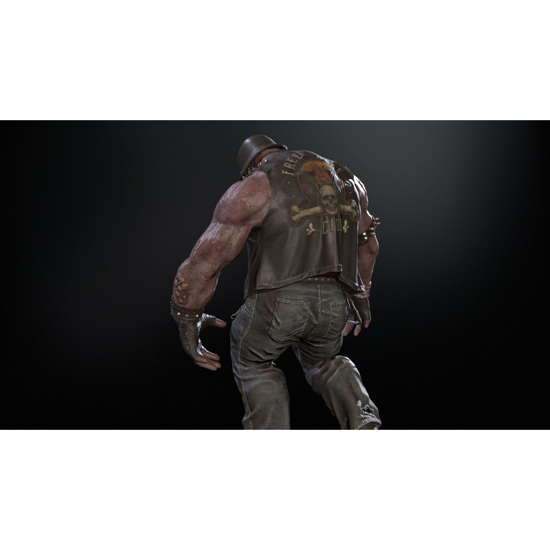 Zombie Biker 3D Model – Low Poly Character with Rigging and Animations - View 23