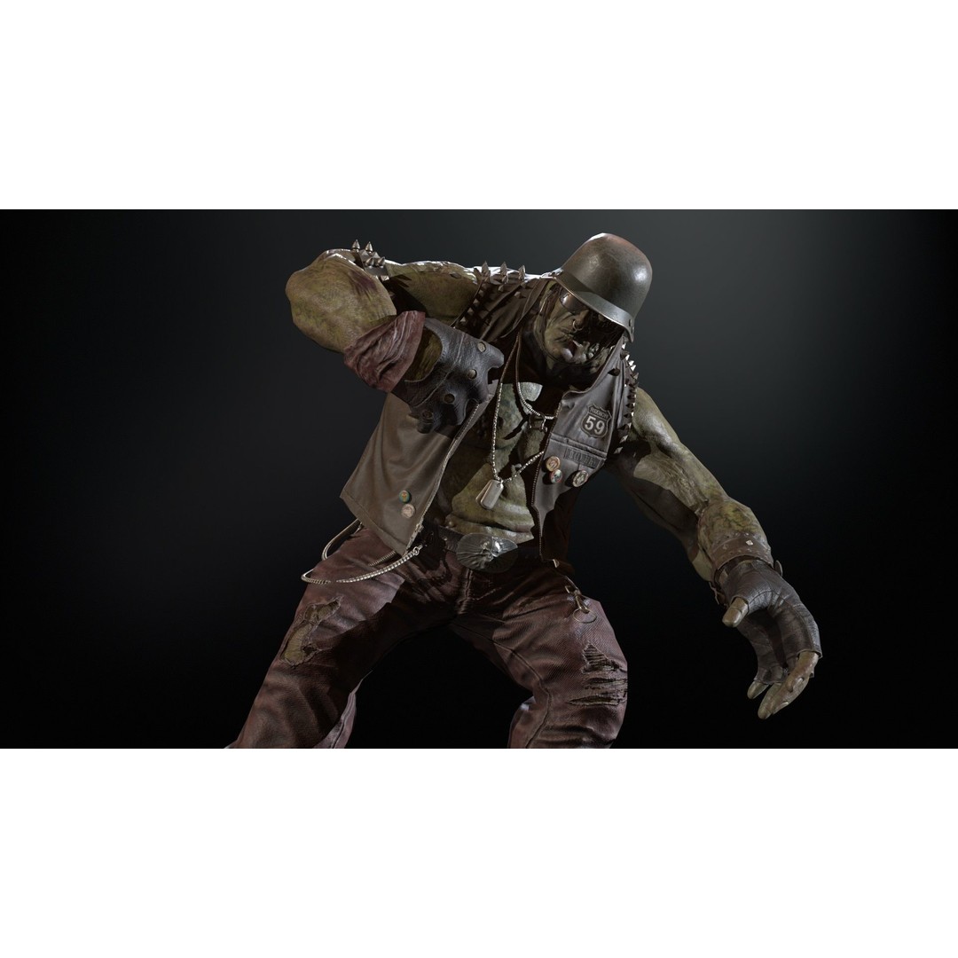 Zombie Biker 3D Model – Low Poly Character with Rigging and Animations - View 26