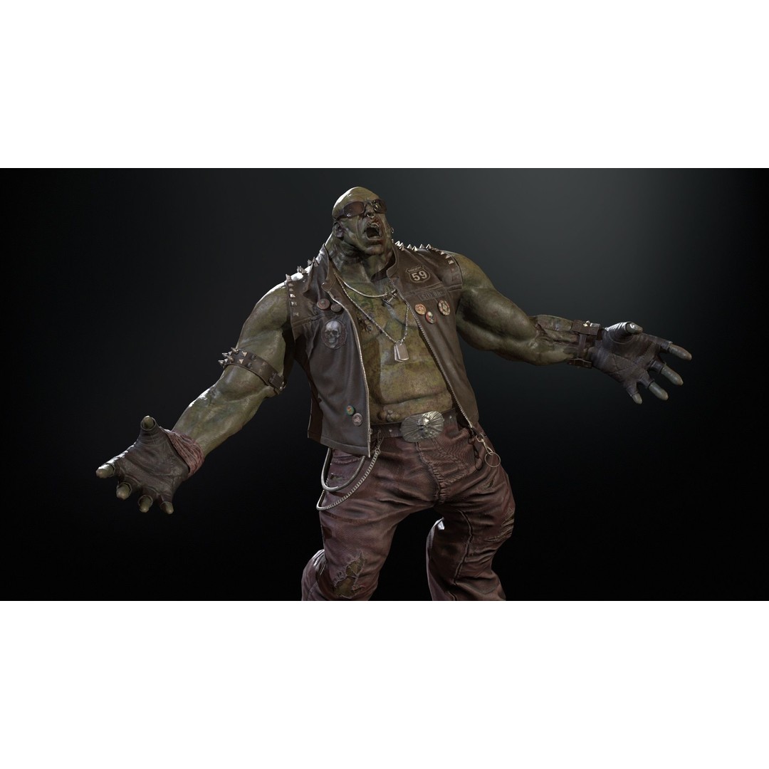 Zombie Biker 3D Model – Low Poly Character with Rigging and Animations - View 29