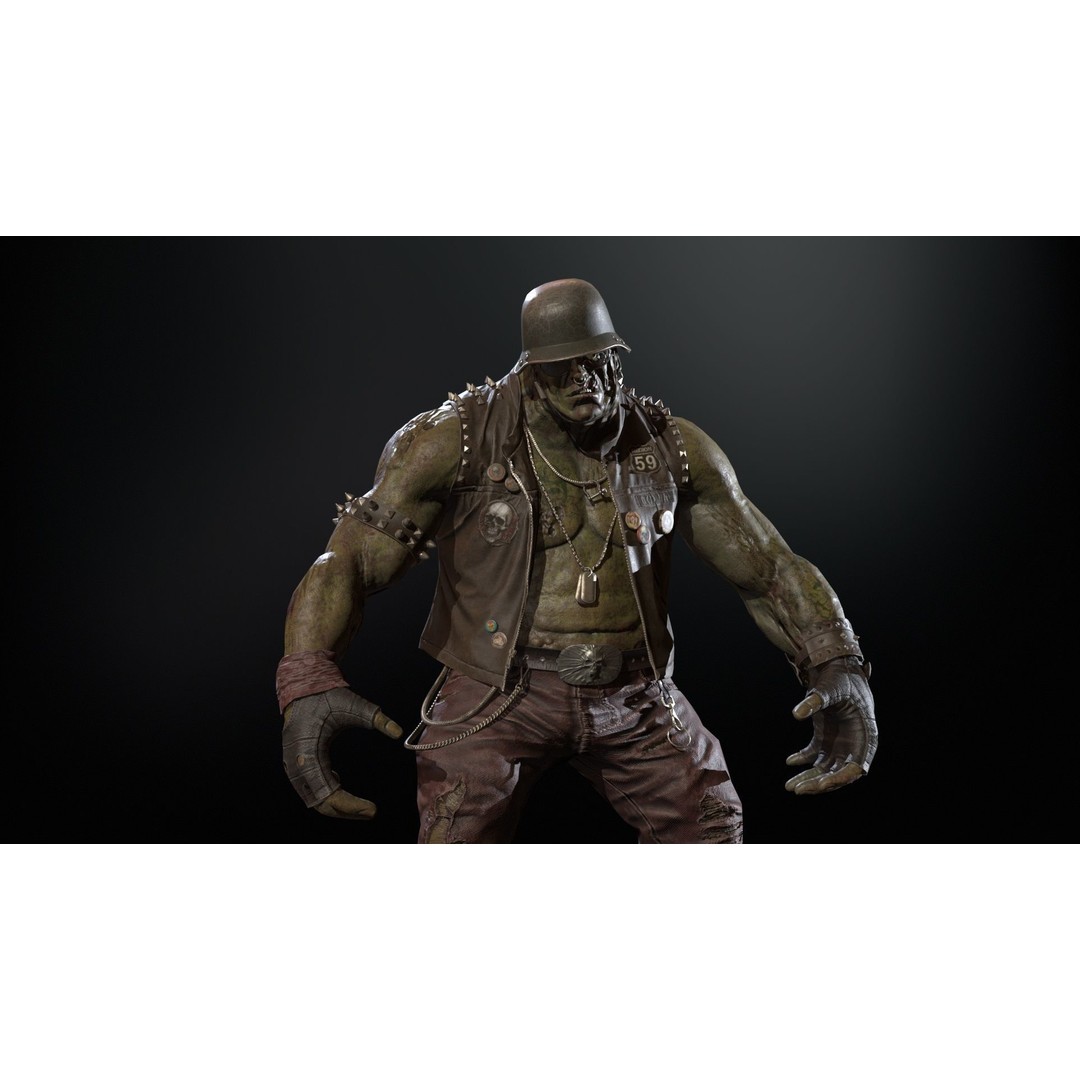 Zombie Biker 3D Model – Low Poly Character with Rigging and Animations - View 30