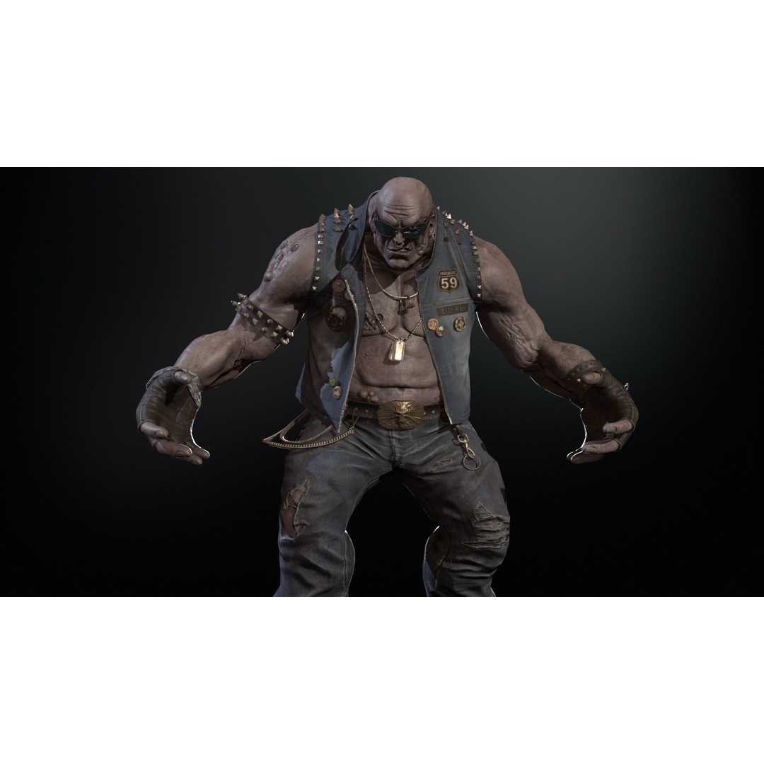 Zombie Biker 3D Model – Low Poly Character with Rigging and Animations - View 31