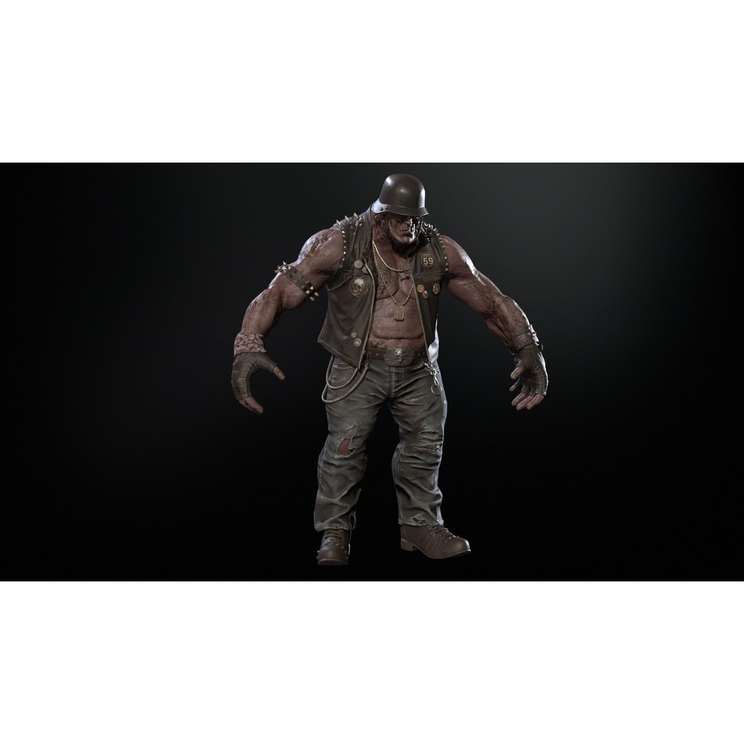 Zombie Biker 3D Model – Low Poly Character with Rigging and Animations - View 32