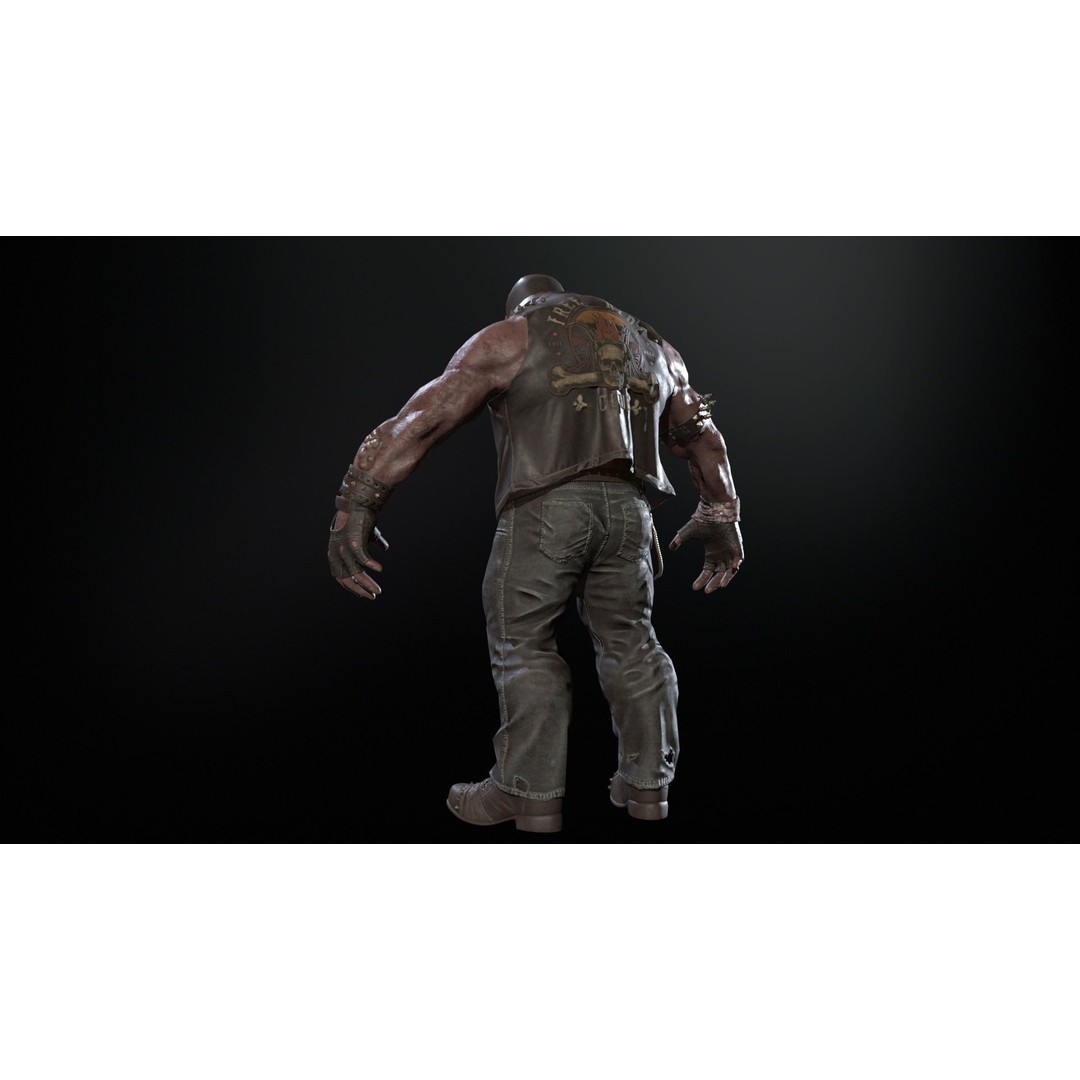 Zombie Biker 3D Model – Low Poly Character with Rigging and Animations - View 33