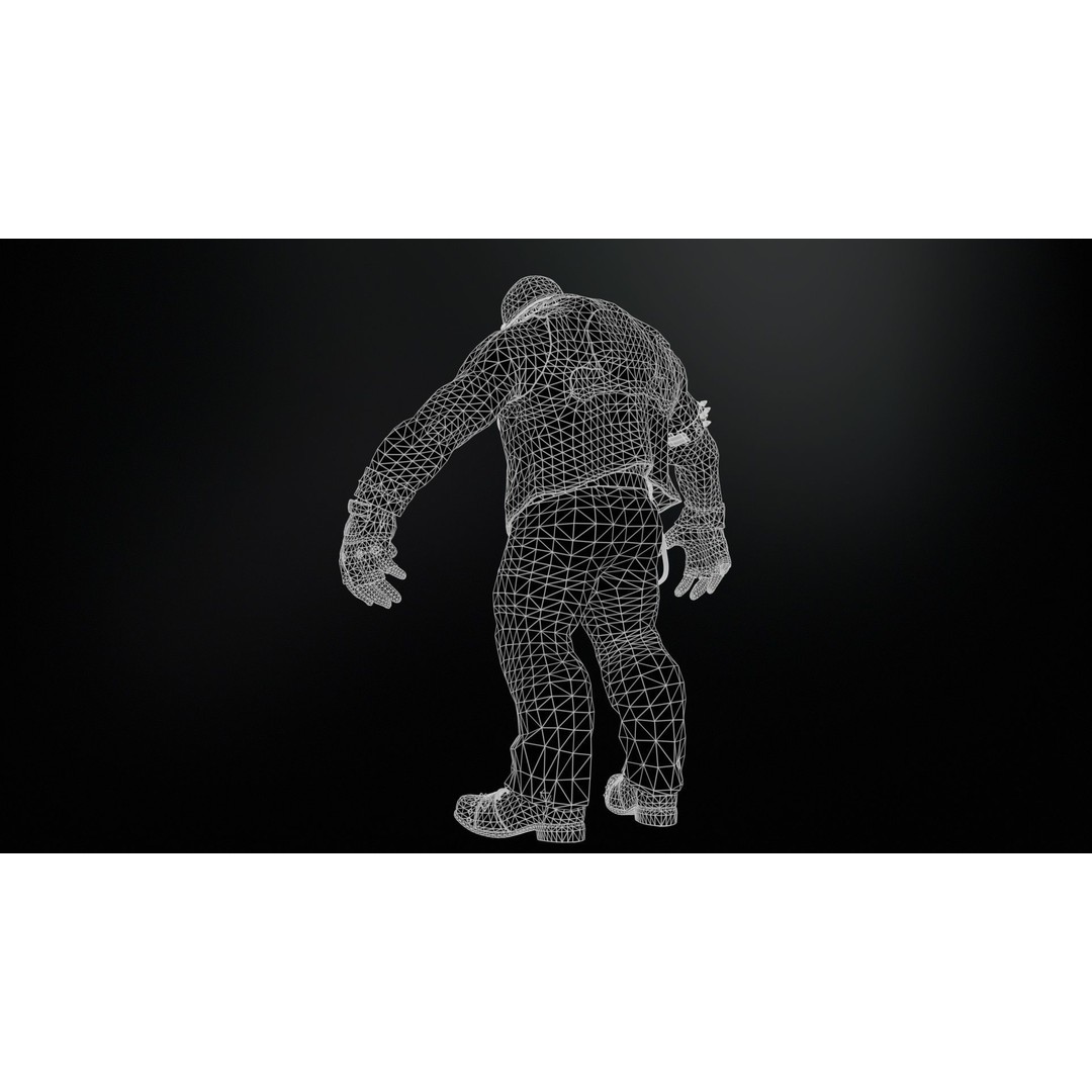 Zombie Biker 3D Model – Low Poly Character with Rigging and Animations - View 34