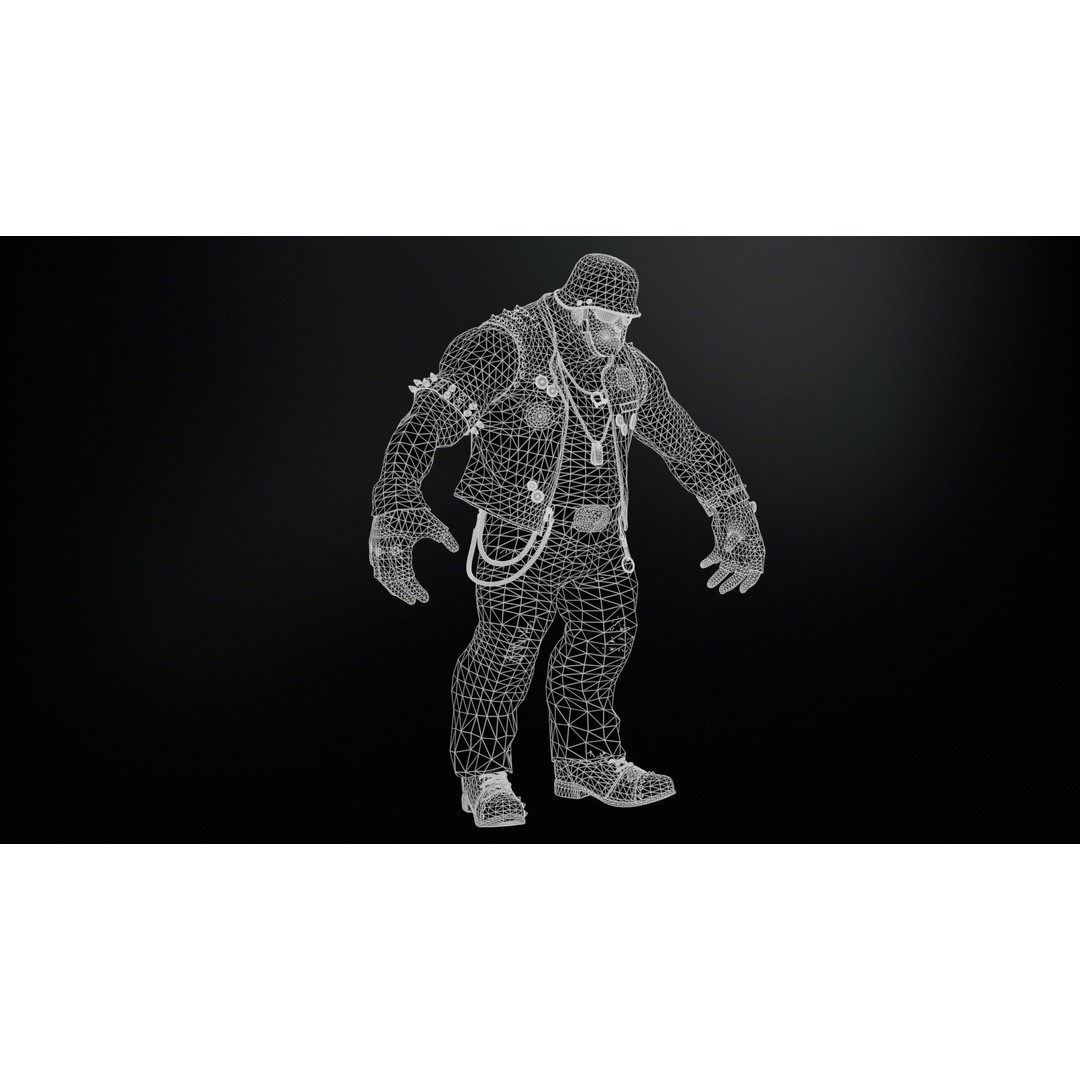 Zombie Biker 3D Model – Low Poly Character with Rigging and Animations - View 35