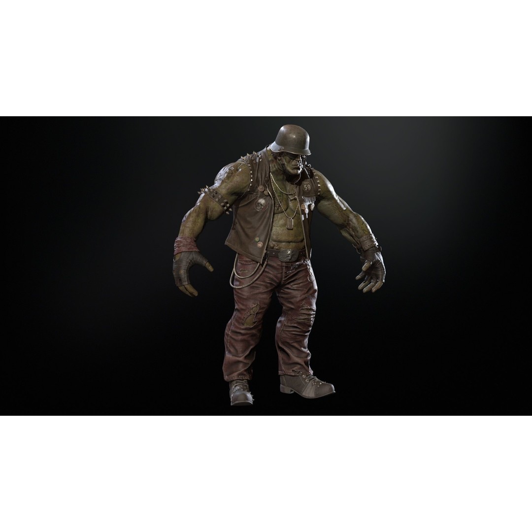 Zombie Biker 3D Model – Low Poly Character with Rigging and Animations - View 36