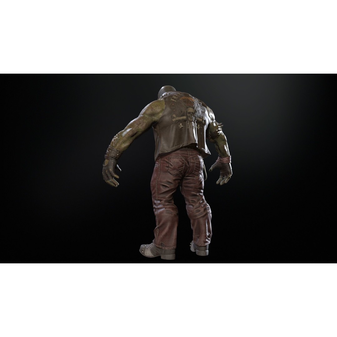 Zombie Biker 3D Model – Low Poly Character with Rigging and Animations - View 37