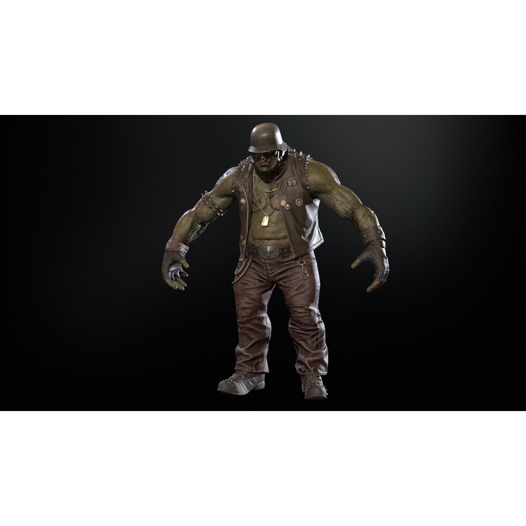 Zombie Biker 3D Model – Low Poly Character with Rigging and Animations - View 38
