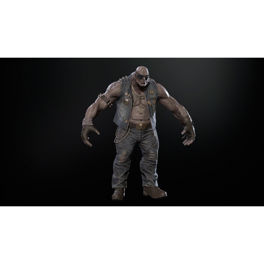 Zombie Biker 3D Model – Low Poly Character with Rigging and Animations - View 39