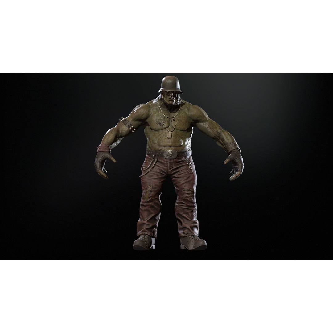 Zombie Biker 3D Model – Low Poly Character with Rigging and Animations - View 42