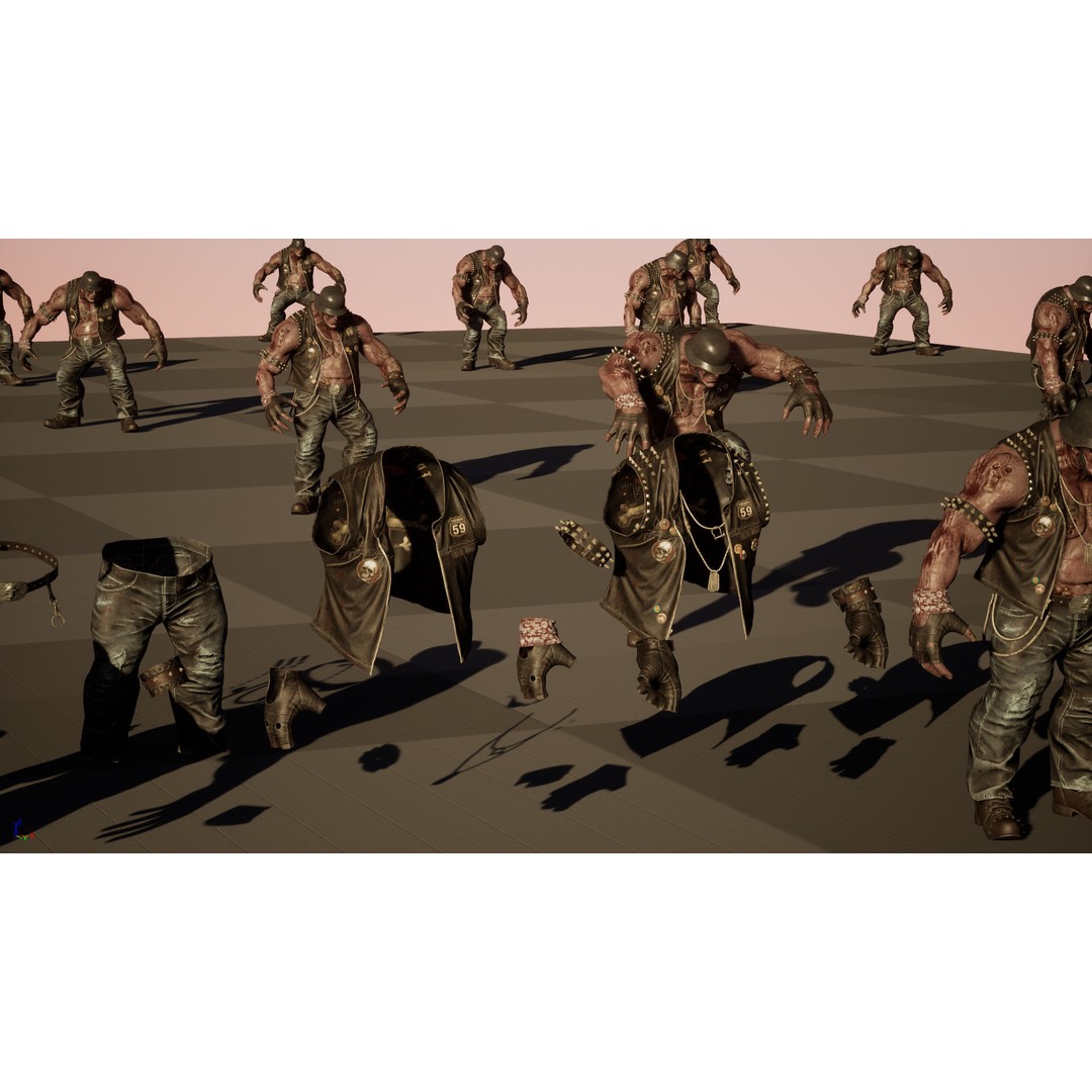Zombie Biker 3D Model – Low Poly Character with Rigging and Animations - View 47