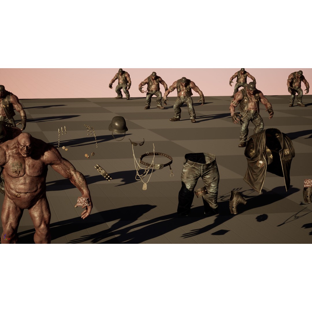 Zombie Biker 3D Model – Low Poly Character with Rigging and Animations - View 49