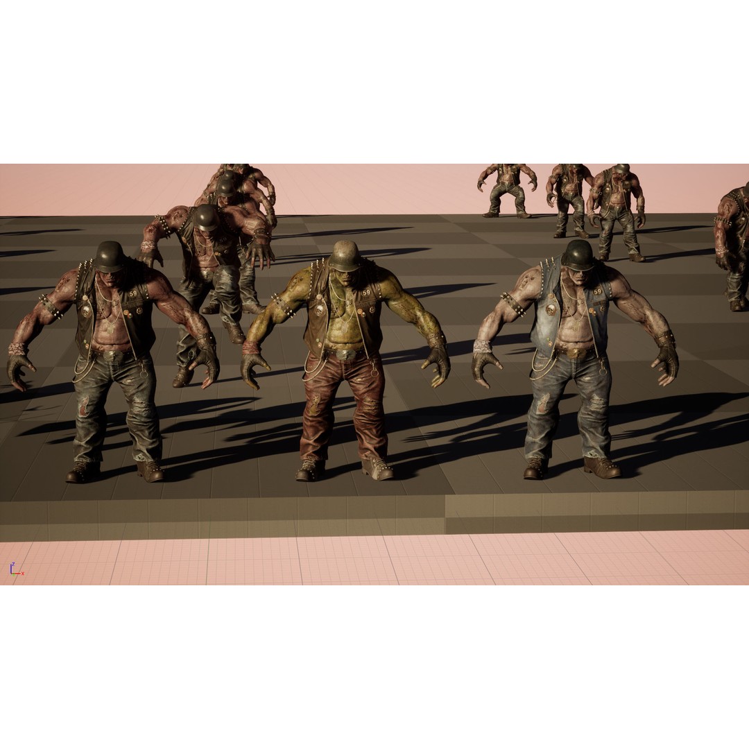 Zombie Biker 3D Model – Low Poly Character with Rigging and Animations - View 51