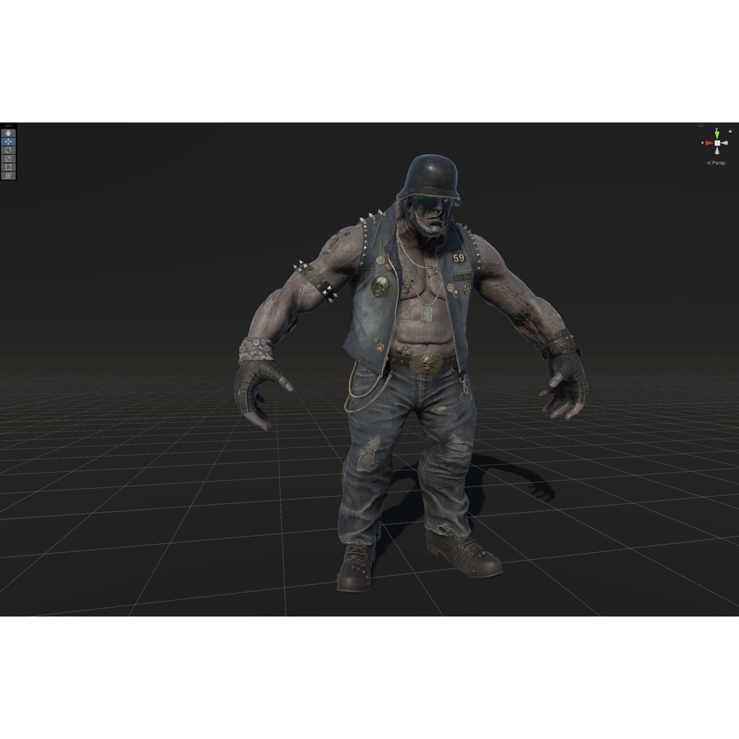 Zombie Biker 3D Model – Low Poly Character with Rigging and Animations - View 57